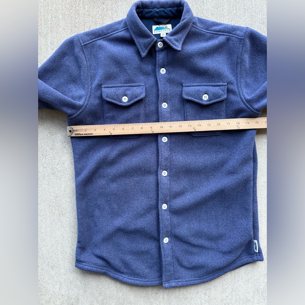 Edgevale Fleece Jack Shirt Men Size Medium Blue Outdoor Shaket - Picture 6 of 7